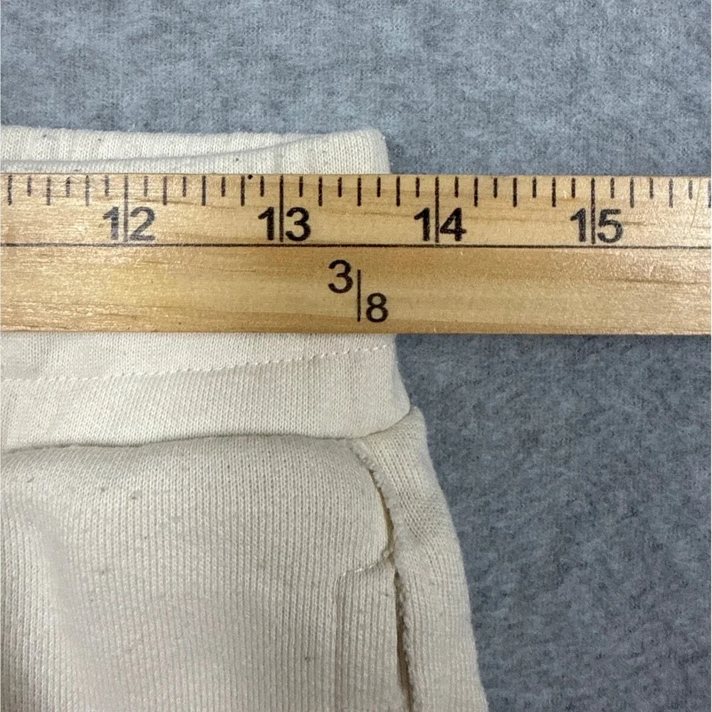 Alo Yoga Fierce Joggers Womens Small Ivory Distressed Ripped Fleece Athleisure